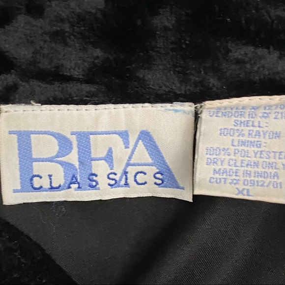 3/$10 BFA Classics Jacket XL Velour Vintage - Picture 8 of 8